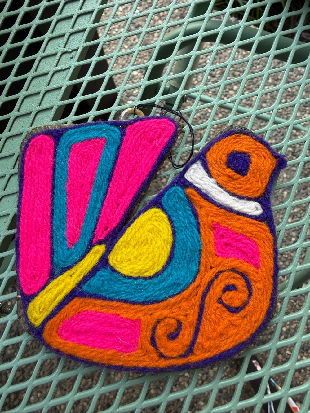 Mexican Folk Art Yarn Bird Ornament